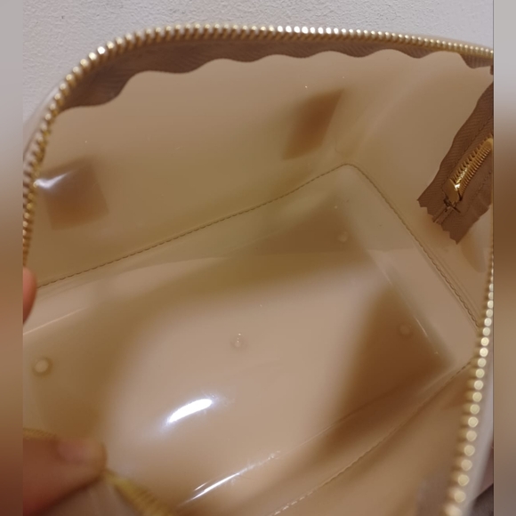 Furla Beige Glossy Rubber Mini Candy Satchel - Picture 10 of 16